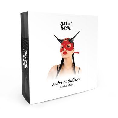 Кожаная маска демона Art of Sex Lucifer Red&Black картинка