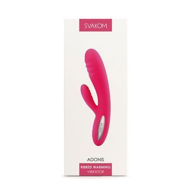 Вибратор кролик с подогревом Svakom Adonis Plum Red (диаметр 3,7 см, 48 часов) картинка