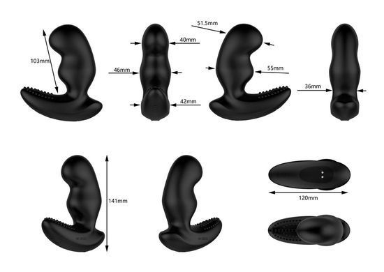 Массажер простаты с вибрацией и пультом ДУ Nexus RIDE EXTREME Dual Motor Remote Control Prostate Vibrator Black (5,5 см) картинка