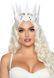 Корона кожаная с шипами Leg Avenue Faux leather spiked crown White картинка