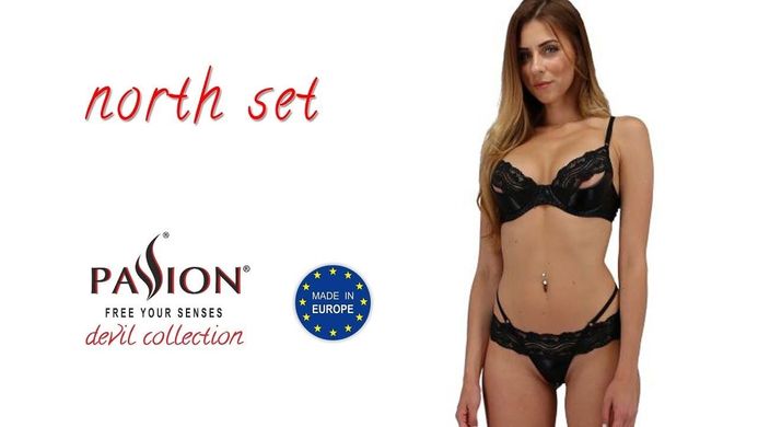Комплект сексуального белья Passion NORTH SET black L/XL картинка