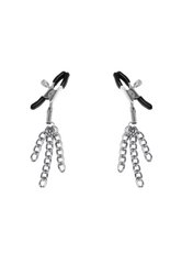 Зажимы для сосков с металическими кисточками Feral Feelings - Nipple clamps Tassels, серебро/черный картинка