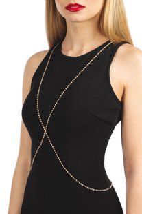 Прикраса - ланцюжок для бюсту зі стразами Bijoux Pour Toi Elena Gold золотистий зображення