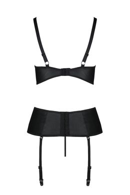 Корсет с открытой грудью + стринги Passion JANNIES CORSET black, размер L/XL картинка