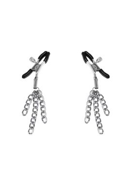 Затискачі для сосків з металевими пензликами Feral Feelings - Nipple clamps Tassels, срібло/чорний зображення