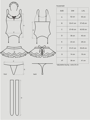 Ролевой костюм горничной Obsessive Housemaid 5 pcs costume, размер L/XL картинка