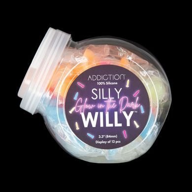 Набір фалоімітаторів, що світиться в темряві ADDICTION Silly Willy Glow in the Dark (12 шт) зображення