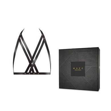 Портупея Bijoux Indiscrets MAZE - Halter Bra Harness Black картинка