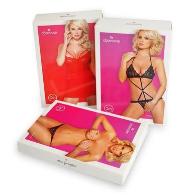 Еротичний комплект з відкритими грудьми та доступом Obsessive Heavenlly 2-pcs cupless set, розмір XS/S зображення