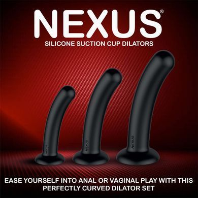Набір силіконових дилдо на присосці Nexus Dilating Set (діаметр 2,5 см, 3 см, 3,5 см) зображення