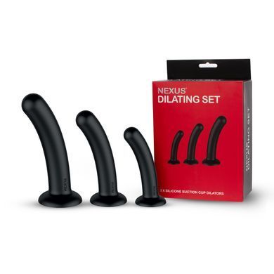 Набір силіконових дилдо на присосці Nexus Dilating Set (діаметр 2,5 см, 3 см, 3,5 см) зображення