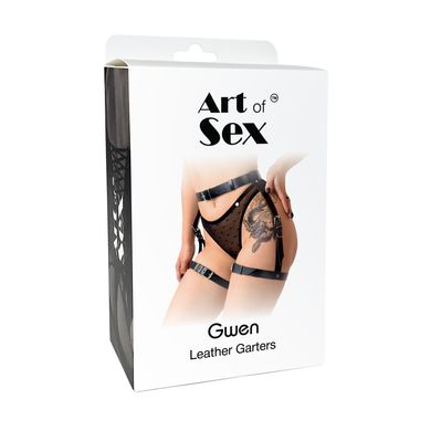 Чорні сексуальні гартери із натуральної шкіри Art of Sex Gwen, розмір XS-2XL зображення