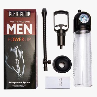 Вакуумна помпа для пеніса зі стрілковим манометром та ручним насосом Men Powerup Penis Pumb зображення