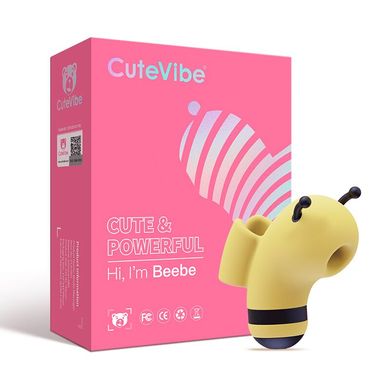 Вакуумный стимулятор-пчелка с микротоками CuteVibe Beebe Yellow (на палец) картинка
