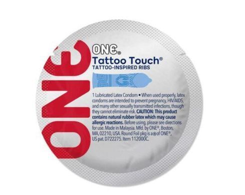 Презервативи з текстурою татуювань ONE Tattoo Touch (3 шт, картонна коробка) зображення