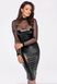 Платье с сетчатым верхом Noir Handmade F310 Sublime wetlook and flocked mesh midi dress, размер S картинка 1