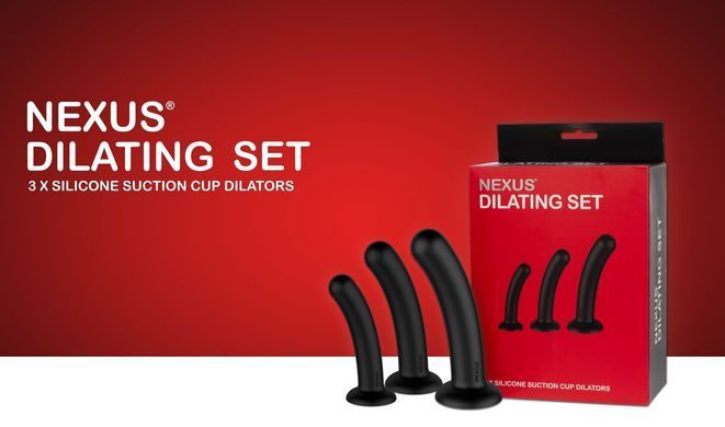 Набір силіконових дилдо на присосці Nexus Dilating Set (діаметр 2,5 см, 3 см, 3,5 см) зображення