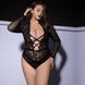 Боді з довгим рукавом та відкритою спинкою JSY P61139 Black Plus Size картинка 3