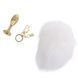 Металлическая анальная пробка Кроличий хвост LOCKINK SEVANDA White Bunny-Tail Anal Rose-shape Plug картинка 3