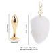 Металлическая анальная пробка Кроличий хвост LOCKINK SEVANDA White Bunny-Tail Anal Rose-shape Plug картинка 7