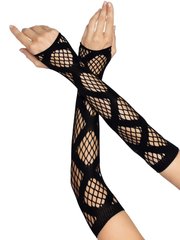 Длинные митенки Leg Avenue Faux wrap net arm warmers Black картинка
