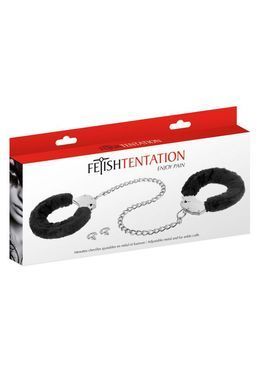 Поножи с мехом и цепочкой Fetish Tentation Adjustable metal and fur ankle cuffs картинка