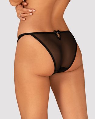 Сексуальные трусики-бикини с кружевом Obsessive Ivannes panties black, размер S/M картинка