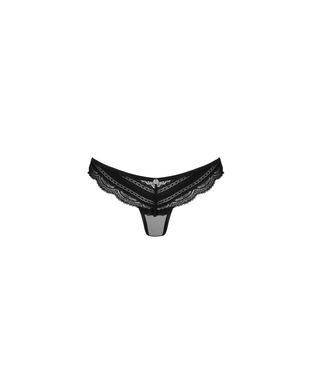 Сексуальные трусики-бикини с кружевом Obsessive Ivannes panties black, размер S/M картинка