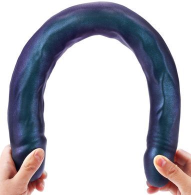 Фаллоимитатор двойной Strap-On-Me Double Dong Realistic Dildo Snaky Metallic color (диаметр 3,7 и 4,6 см) картинка