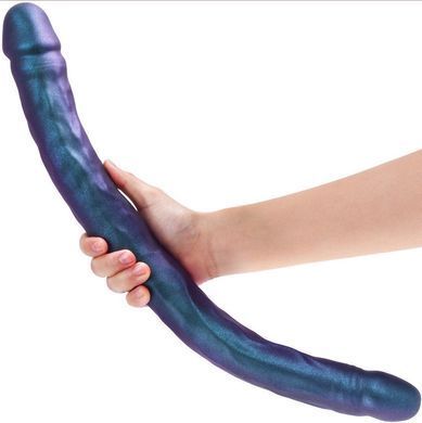 Фаллоимитатор двойной Strap-On-Me Double Dong Realistic Dildo Snaky Metallic color (диаметр 3,7 и 4,6 см) картинка