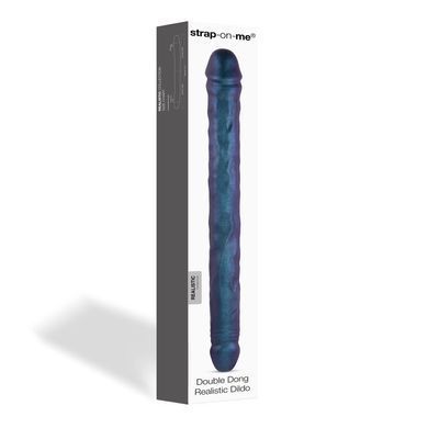 Фаллоимитатор двойной Strap-On-Me Double Dong Realistic Dildo Snaky Metallic color (диаметр 3,7 и 4,6 см) картинка