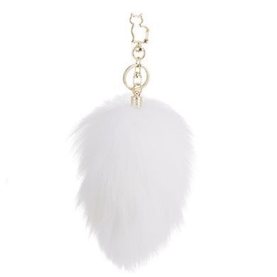 Металлическая анальная пробка Кроличий хвост LOCKINK SEVANDA White Bunny-Tail Anal Pear-shape Plug картинка