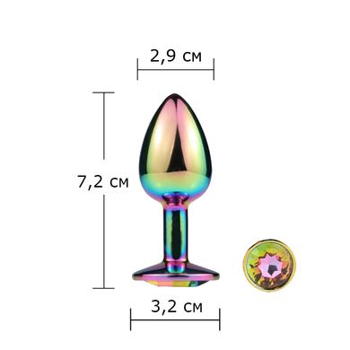 Металева анальна пробка з кристалом MAI Attraction Toys №72 Rainbow, розмір S (діаметр 2,9 см) зображення