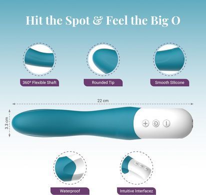 Гнучкий вібратор точки G Liebe Bend It Rechargeable Ocean Blue (діаметр 3,3 см) зображення