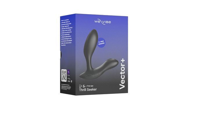 Смарт-вібромасажер простати з регульованим кутом нахилу та пультом We-Vibe Vector+ CHARCOAL BLACK (діаметр 2,7 см) зображення