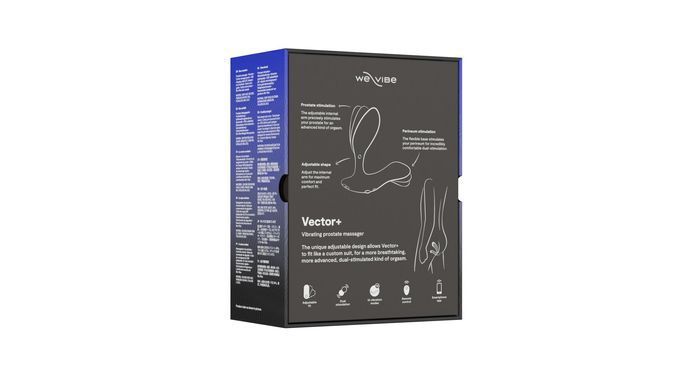 Смарт-вібромасажер простати з регульованим кутом нахилу та пультом We-Vibe Vector+ CHARCOAL BLACK (діаметр 2,7 см) зображення