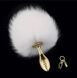 Металлическая анальная пробка Кроличий хвост LOCKINK SEVANDA White Bunny-Tail Anal Pear-shape Plug картинка 11