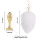 Металлическая анальная пробка Кроличий хвост LOCKINK SEVANDA White Bunny-Tail Anal Pear-shape Plug картинка 7