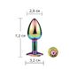Металева анальна пробка з кристалом MAI Attraction Toys №72 Rainbow, розмір S (діаметр 2,9 см) картинка 3