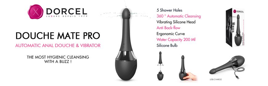 Автоматичний анальний душ-вібратор Dorcel Douche Mate Pro (діаметр 2,7 см) зображення