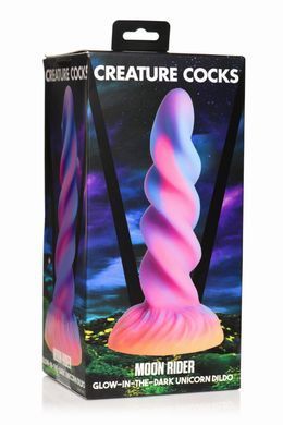Фентезійний фалоімітатор з присоскою Creature Cocks Glow-in-the-Dark Unicorn Dildo (діаметр 4,8 см) зображення