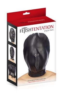 Закритий капюшон для БДСМ Fetish Tentation Closed BDSM hood in leatherette зображення