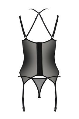 Фантазийный корсет+трусики ECO Passion DROSERA CORSET black, размер L/XL картинка