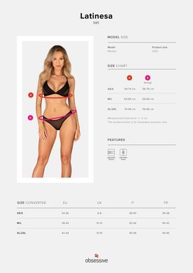 Чарівний комплект Obsessive Latinesa 2-pcs set, розмір XS/S зображення