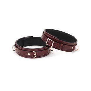 Шкіряні манжети на стегна Liebe Seele Wine Red Thigh Cuffs, розмір S зображення
