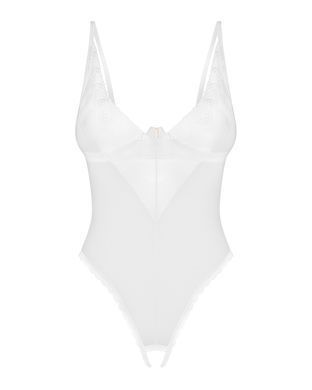 Боді з доступом Obsessive Alissium crotchless teddy White, розмір XS/S зображення