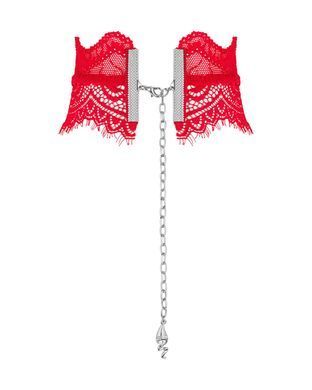 Кружевной чокер на шею с подвеской Obsessive Bergamore choker, красный картинка