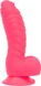 Ребристий фалоімітатор на присосці + віброкуля ADDICTION Tom 7″ Dildo With Balls Pink (діаметр 4,4 см) картинка 1