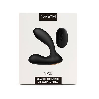 Массажер простаты и вибратор точки G с пультом ДУ Svakom Vick Black (диаметр 2,8 см) картинка