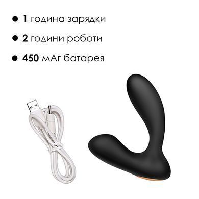 Массажер простаты и вибратор точки G с пультом ДУ Svakom Vick Black (диаметр 2,8 см) картинка